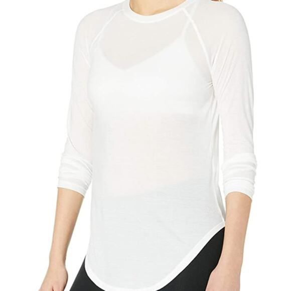 Under Armour Breathe Open-Back Long Sleeve Top L Loose White Activewear NWT - Picture 1 of 5